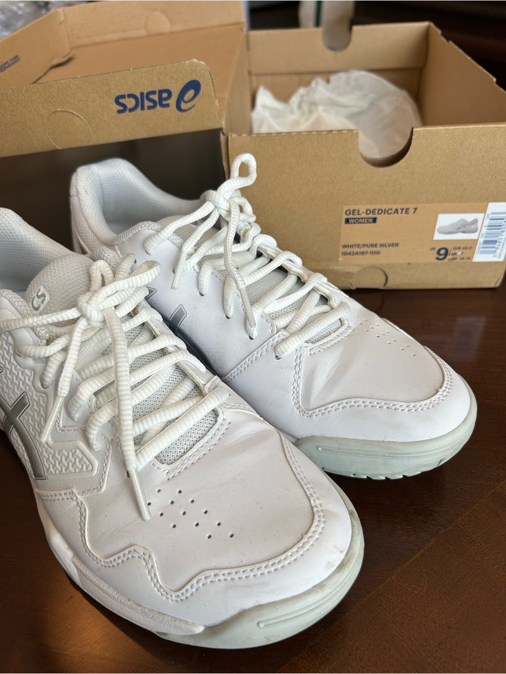 ASICS Women’s White and Silver Athletic Sneakers